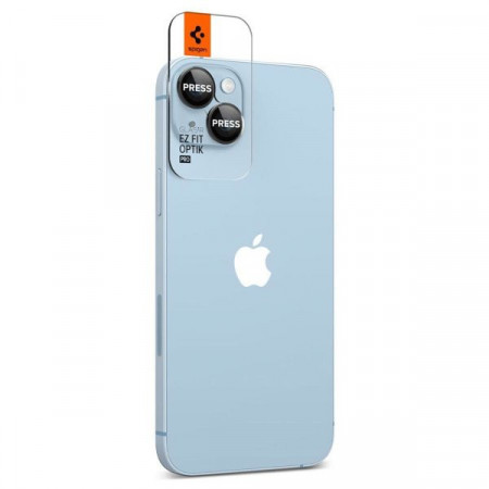 Set 2 x folie protectie camera cu aplicator Spigen OPTIK.TR "EZ FIT" pentru IPHONE 14/14 PLUS BLACK COVER - Img 5