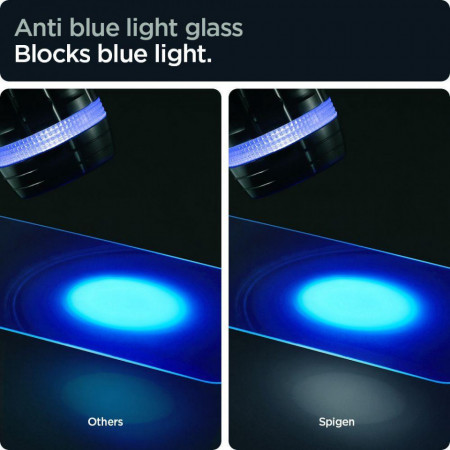 Set 2 x folie protectie SPIGEN GLAS.TR "EZ FIT" pentru IPHONE 13/13 PRO ANTIALBASTRU - Img 5
