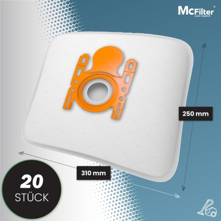Set 20 Saci de Aspirator din Microfibră DISBA BS 216m Compatibili cu Siemens Z 3.0 (VSZ3B212, Seria VSZ3, Seria VS06), Pânză Fleece în 5 Straturi, Flanșă din Plastic și 4 Microfiltre de Protecție Incluse - Img 5