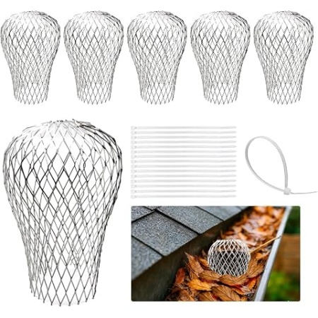 Set 4 bucati, grilaje pentru jgheab, protectii pentru jgheaburi din aluminiu, anti-frunze, metalice extensibile, argintiu - Img 4