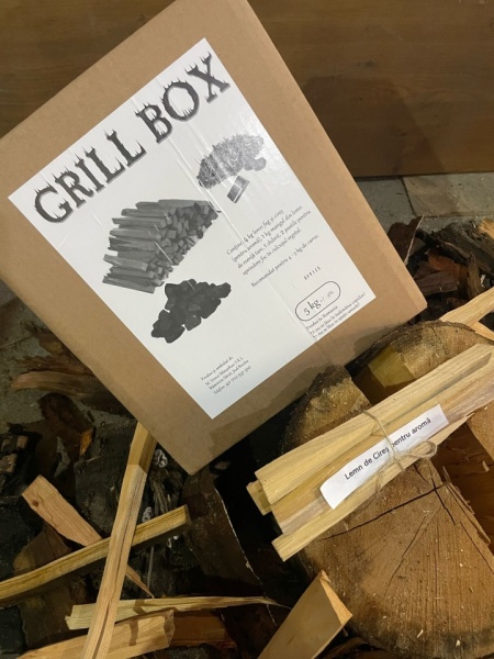 Set aprindere gratar, Grill Box, 4 kg lemn fag si cires , 1kg mangal din lemn de esenta tare - Img 6