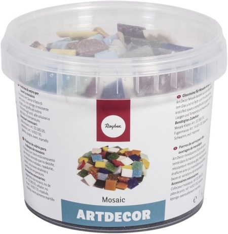 Set Mozaic Oglindă Rayher 1453149, Pătrate 2 x 2 cm, Găleată 1 kg (Aprox. 325 Bucăți), Mix Multicolor, pentru Interior și Exterior - Img 3