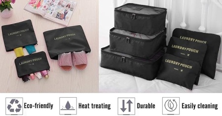 Set organizatoare bagaj și troler Vicloon, genți de călătorie tip packing cubes și saci de compresie pentru haine, cosmetice și accesorii - Img 5
