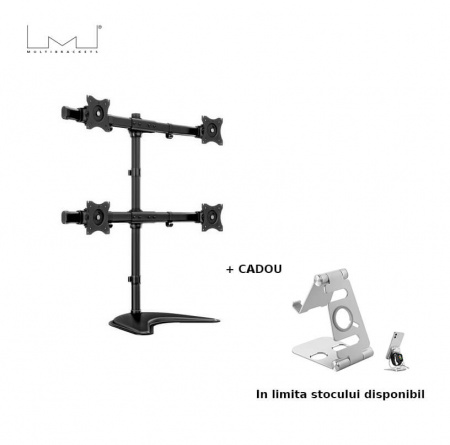 Stand de masa pentru 4 monitoare Multibrackets MB-3347, 15&quot;- 27&quot;, maxim 8 kg / monitor - Img 2