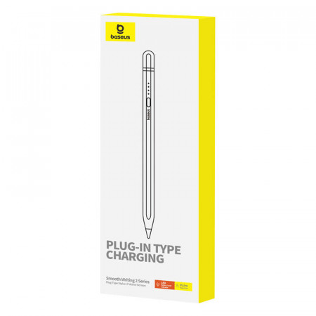 Stylus activ Baseus Smooth Writing Series cu incarcare prin plug-in, lightning (alb) - Img 3
