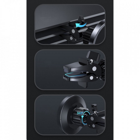 Suport auto cu incarcare wireless, compatibil Apple MagSafe , Joyroom black (JR-ZS240) - Img 6