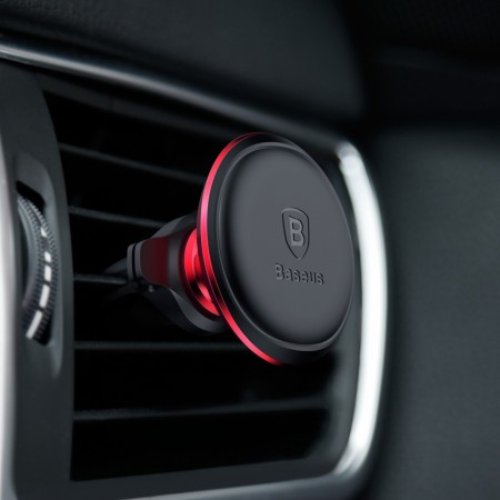 Suport auto magnetic rotatie 360 grade cu suport 2 cabluri si 2 placute cu adeziv pentru telefon incluse , Baseus , negru - Img 8