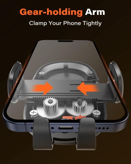 Suport Auto pentru Telefon APPS2Car, Fixare cu Ventuză Gel și Pad Adeziv 3M pe Parbriz sau Bord, Braț Telescopic Reglabil, Rotație 360°, Buton Quick-Release, Compatibil 4.7 - 6.8 Inch, Negru - Img 4