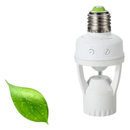Suport de bec cu senzor de miscare si de amurg Maclean MCE24, 360°, E27, raza 6 m, reglare LUX 3–2000, timp aprindere 10s–5min, ideal pentru coridoare, pivnite, garaje - Img 2