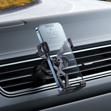 Suport pentru telefon auto Baseus Gravity Air Vent (versiunea cu priză de aer) negru (SUWX010001) - Img 3