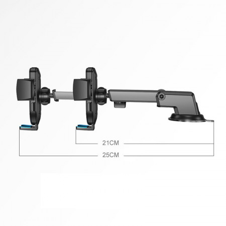 Suport telefon Joyroom pentru montare auto cu brat reglabil pentru tabloul de bord,negru - Img 3