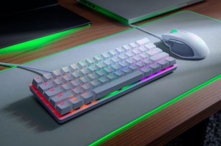 Tastatura gaming mecanica Razer Huntsman Mini, iluminare Chroma RGB, switch optic Purple, Alb Mercury - Img 4