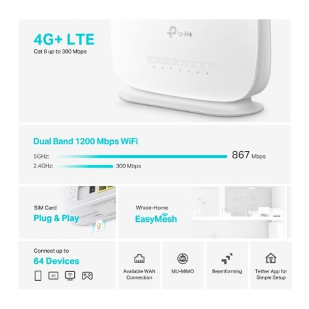 TP-LINK ROUTER 4G LTE Advanced Cat6 - Img 5
