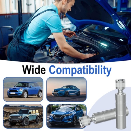 Trusă Chei Magnetice pentru Bujii 14 mm și 16 mm (9/16" și 5/8") cu Articulație Cardanică Rotativă 360°, Tubulare cu Pereți Subțiri din Oțel Crom-Vanadiu cu Profil în 12 Colțuri, Compatibile BMW, MINI, Nissan, Antrenare 3/8 Inch - Img 2