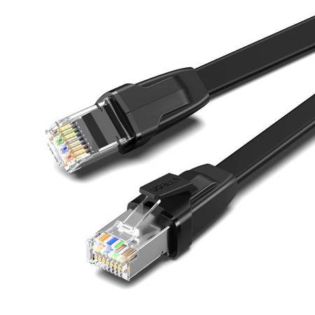 UGREEN NW134 Cablu Ethernet plat RJ45 Cat 8 U/FTP Cupru pur 0,5 m (negru)