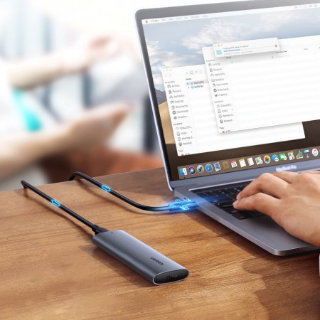 Unitate SSD externa Ugreen M.2 USB 3.2 Gen 2 (SuperSpeed USB 10 Gbps) + cablu USB Type C 0,5m gri(CM400 10902) - Img 7