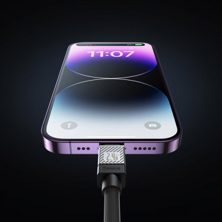 USB C - Cablu Lightning 20W 1m Baseus CoolPlay - negru - Img 3