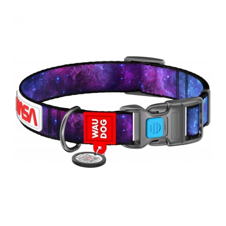 Zgarda din nailon cu cod QR pentru caine Waudog „NASA21”, marime s, latime 15 mm - Img 2