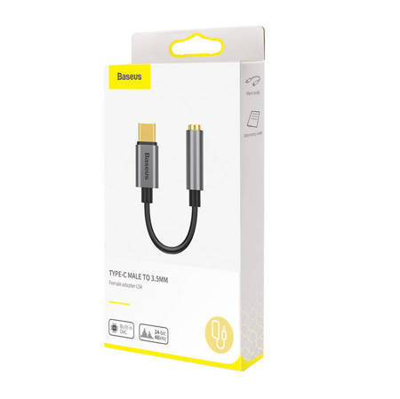 Adaptor Typ-C la 3.5 Jack mama, Baseus, L54, gri+negru - Img 2