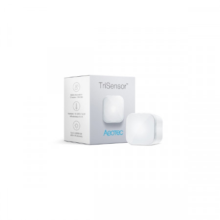 Aeotec TriSensor (senzor 3 in 1: senzor de miscare, senzor de temperatura si senzor de intensitate a luminii), cu protocol Z-Wave (ZWA005)