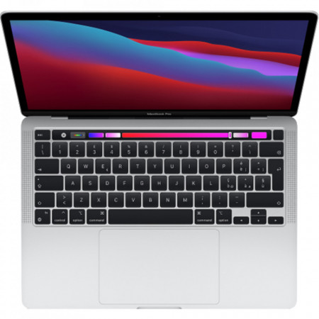 APPLE Laptop Macbook Pro 13'' 2020 M1, MYDC2, 512GB SSD, 8GB RAM, CPU 8-core, DisplayPort, Thunderbolt 3, Tastatura layout INT, Silver (Argintiu)