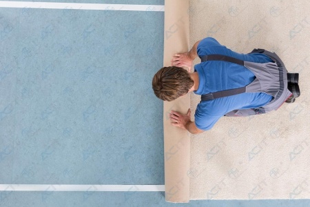 Bandă Dublu Adezivă Detașabilă Profesională ACIT 50 mm x 50 m (164 ft), Armată cu Plasă Textilă, Aderență Diferențiată, Compatibilă cu Încălzirea în Pardoseală, Producție Italia - Img 3