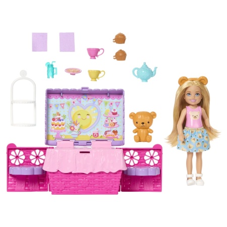 BARBIE FAMILY AND FRIENDS SET CLUBUL LUI CHELSEA PETRECERE CU CEAI SURPRIZA - Img 3