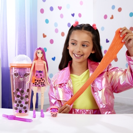 BARBIE POP REVEAL BUBBLE TEA PAPUSA BARBIE MANGO MOCHI - Img 3