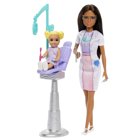 BARBIE SET DE JOACA PAPUSA BARBIE BRUNETA FACE CARIERA STOMATOLOG - Img 2