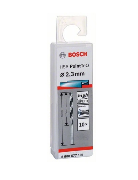 BOSCH HSS PointTeQ Set 10 burghie pentru gaurit metal diametru 2.3 mm