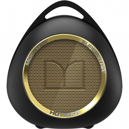 Boxa Portabila Wireless Bluetooth Superstar Hotshot, NFC Tap 2 Pair, Cablu Auxiliar 3.5 mm, Carabina, Negru Auriu