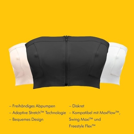 Bustieră pentru Pompare Mâini Libere Medela Hands-Free Pumping Bustier, Tehnologie Adaptive Stretch pentru Confort și Flux Optim de Lapte, Fără Cusături Deranjante, Compatibilă cu Pompe Electrice Duble și Simple, 93% Nailon / 7% Elastan - Img 6