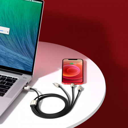Cablu 3 in 1 Baseus Year of the Tiger USB - Lightning / USB Typ C / micro USB 3,5 A 1,2m black (CASX010001) - Img 3