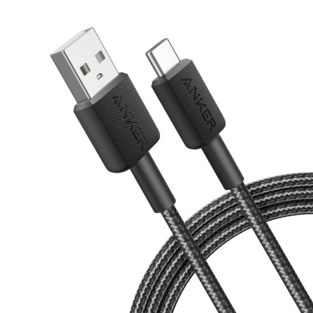 Cablu alimentare si date Anker, USB-A (T) la USB Type-C (T), 1.8m rata transfer 480 Mbps, invelis nylon, braided, Negru, "A81H6G11" - Img 2