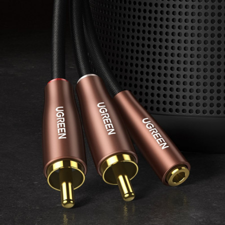 Cablu audio Ugreen 3,5 mm mini jack (female) - 2RCA (male) 3m brown (AV198 60987) - Img 5