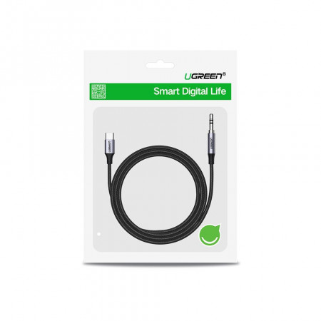 Cablu AUX audio stereo Ugreen 3,5 mm mufa - USB tip C pentru smartphone 1 m negru (CM450 20192) - Img 4