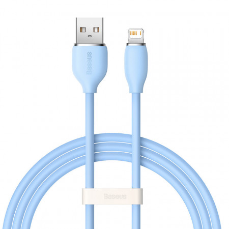 Cablu Baseus, cablu USB - Lightning 2.4A lungime 1.2 m Jelly Liquid Silica Gel - albastru