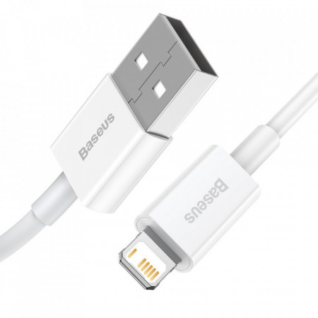 Cablu Baseus USB - Lightning 2.4A, 1 m White (CATLYS-02) - Img 5