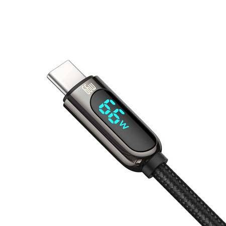 Cablu cu afisare Baseus USB la tip C, 66 W, 2 m (negru) - Img 4