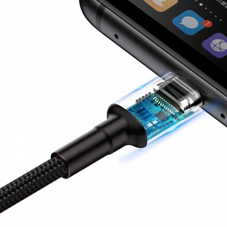 Cablu de date Baseus Cafule HW Quick Charging USB Double-sided Blind Interpolation For Type-C 40W 1m Gri+Negru - Img 6