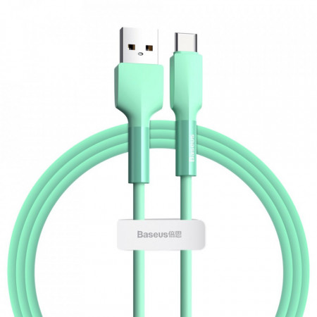 Cablu de date din silicagel, Baseus USB - Type C, 3A 1 m 480 Mbps green (CATGJ-06)