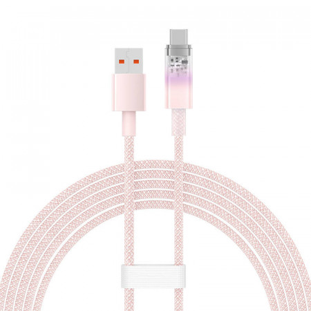 Cablu de incarcare rapida Baseus USB la USB-C 6A, 1 m (roz) - Img 3