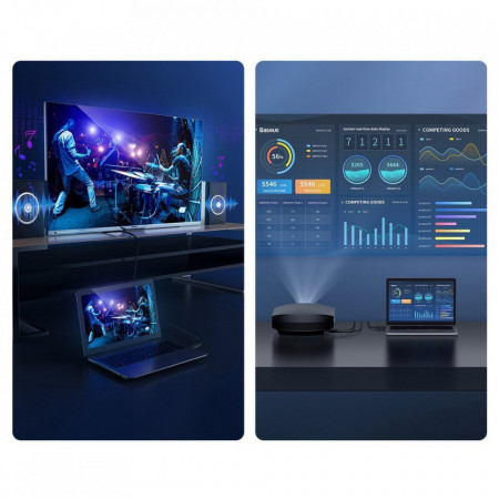 Cablu HDMI 2.0 Baseus, 4K 60 Hz 3D HDR 18 Gbps 1 m , negru (CAKGQ-A01) - Img 6