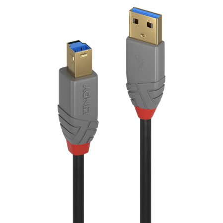 Cablu Lindy 2m USB 3.0 Typ A to B, Anthr - Img 3