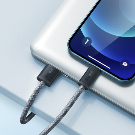 Cablu USB Baseus iPhone - Lightning 1m, 2,4A gri (CALD000416) - Img 3