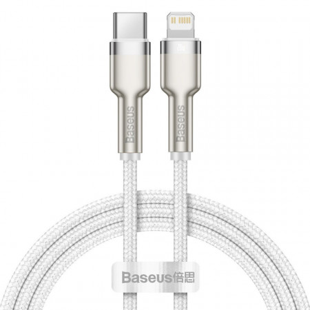 Cablu USB-C la Lightning Baseus Cafule, PD, 20W, 1m (white)