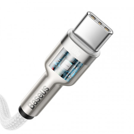 Cablu USB-C la USB-C Baseus Cafule, 100W, 1m (alb) - Img 5