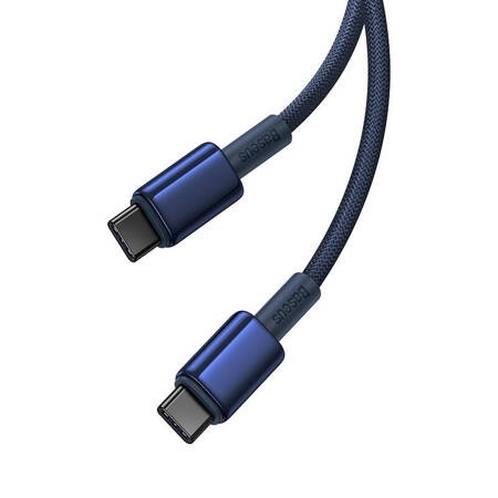 Cablu USB-C la USB-C Baseus Tungsten Gold, 100W, 1m (albastru) - Img 2