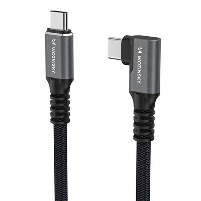 Cablu USB-C Thunderbolt 4 Wozinsky WPS3-UY41S, 240W, 1m, 4K, înclinat - Negru - Img 2