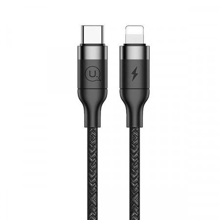 Cablul USAMS PLAINED USB-C LA LIGHTNING 1.2M negru